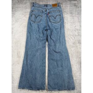 Levis Jeans Womens 30 Blue Premium High Loose Flare Bootcut Distressed Hipi